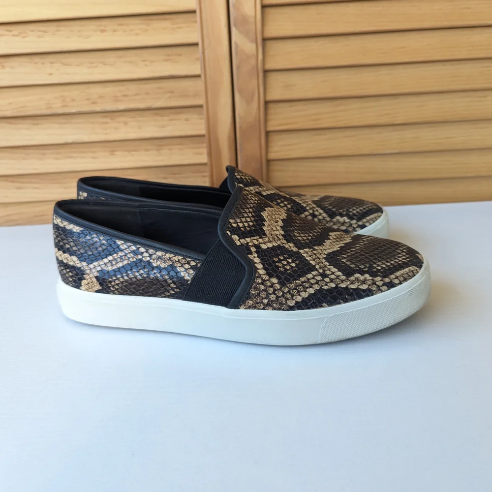 Vince Brown Snakeskin Loafers - Picture 5 of 9